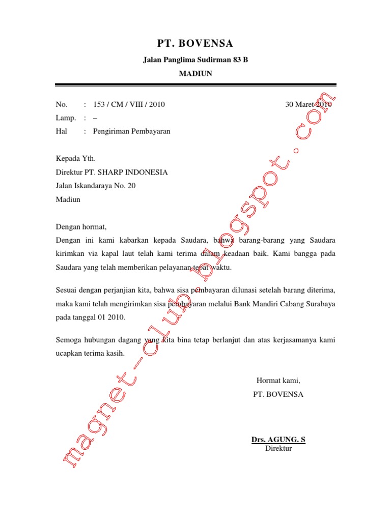 Contoh Surat Jalan Pengiriman Barang Word