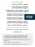 United States v. Giovanni Lara, appellant.no. United States of America v. George Sepulveda, United States of America v. Terrence Boyd, United States of America,appellee v. Shariff Roman, United States of America v. George Perry, United States of America v. Eryn Vasquez, 181 F.3d 183, 1st Cir. (1999)