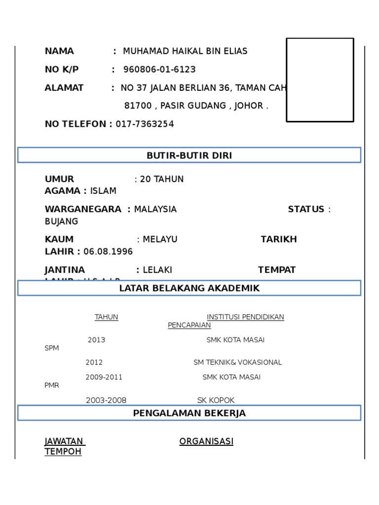 Resume Kilang Pdf