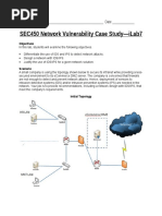 SEC450 W7 ILab SEC450 W7 Network Vulnerability Case Study Instructions