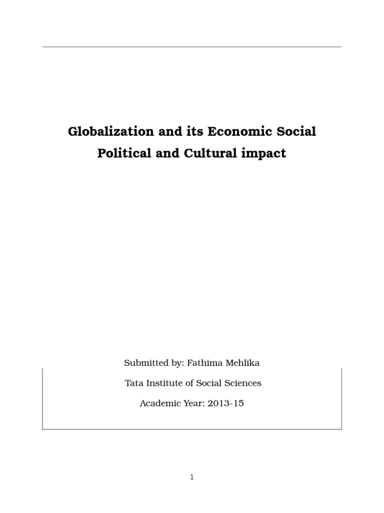 Globalization's Multifaceted Impact | PDF | Globalization | Foreign ...
