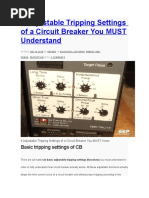 6 Adjustable Tripping Settings of a Circuit Breaker You MUST Understand