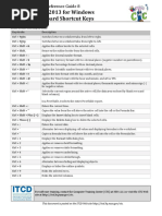 Excel 2013 Windows  Keyboard Shortcut Keys