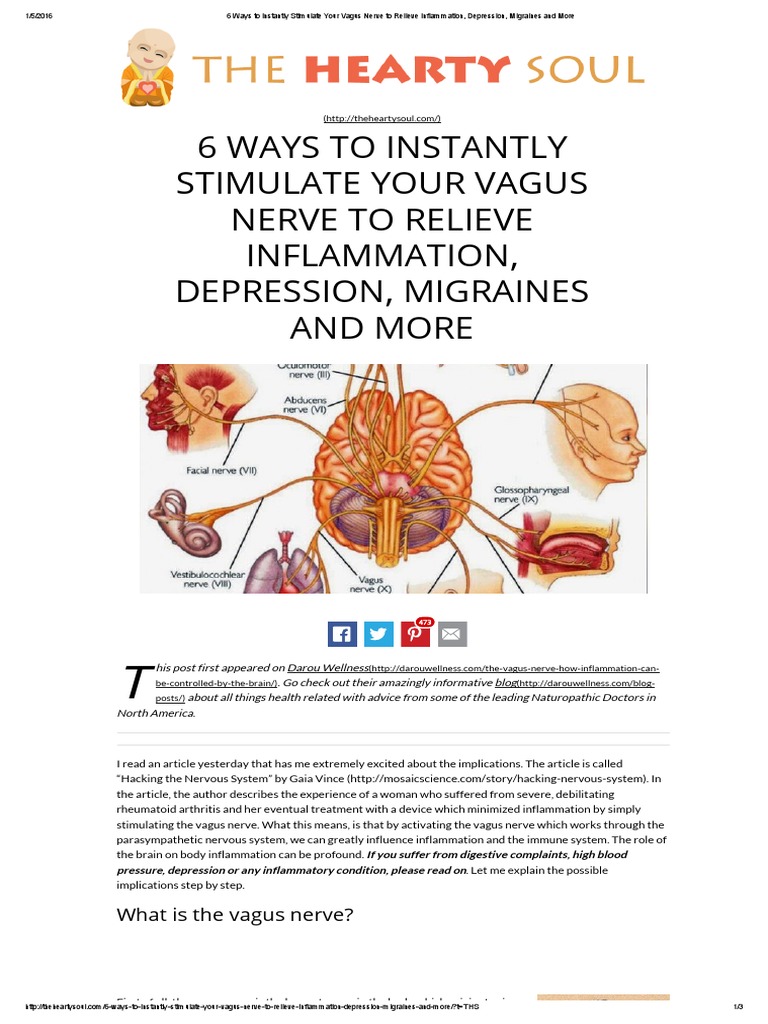 6 Ways To Instantly Stimulate Your Vagus Nerve To Relieve Inflammation