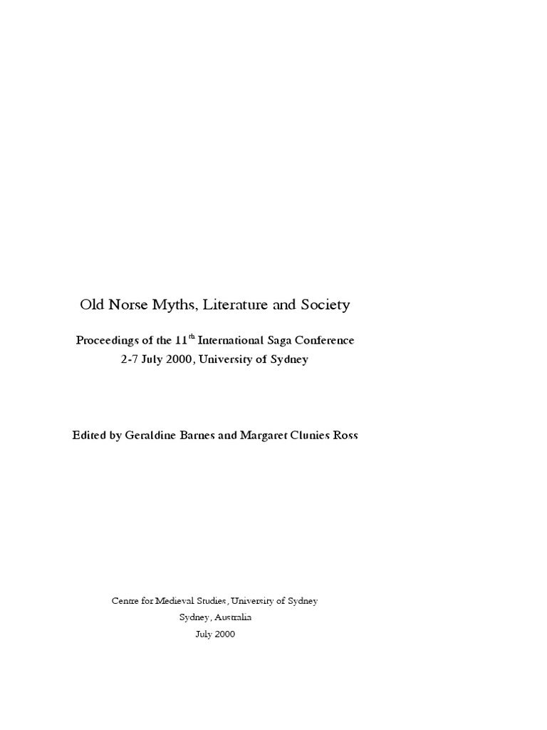 Old Norse Myths, Literature and Society PDF foto