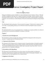 Parts of The Science Investigatory Project Report - Hands-On