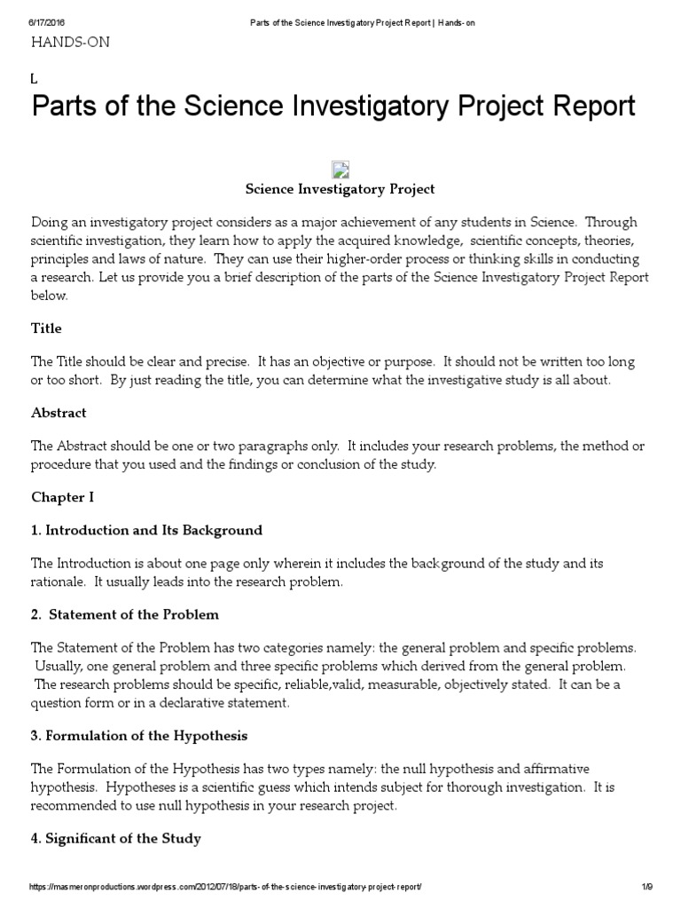 how to make an abstract in investigatory project