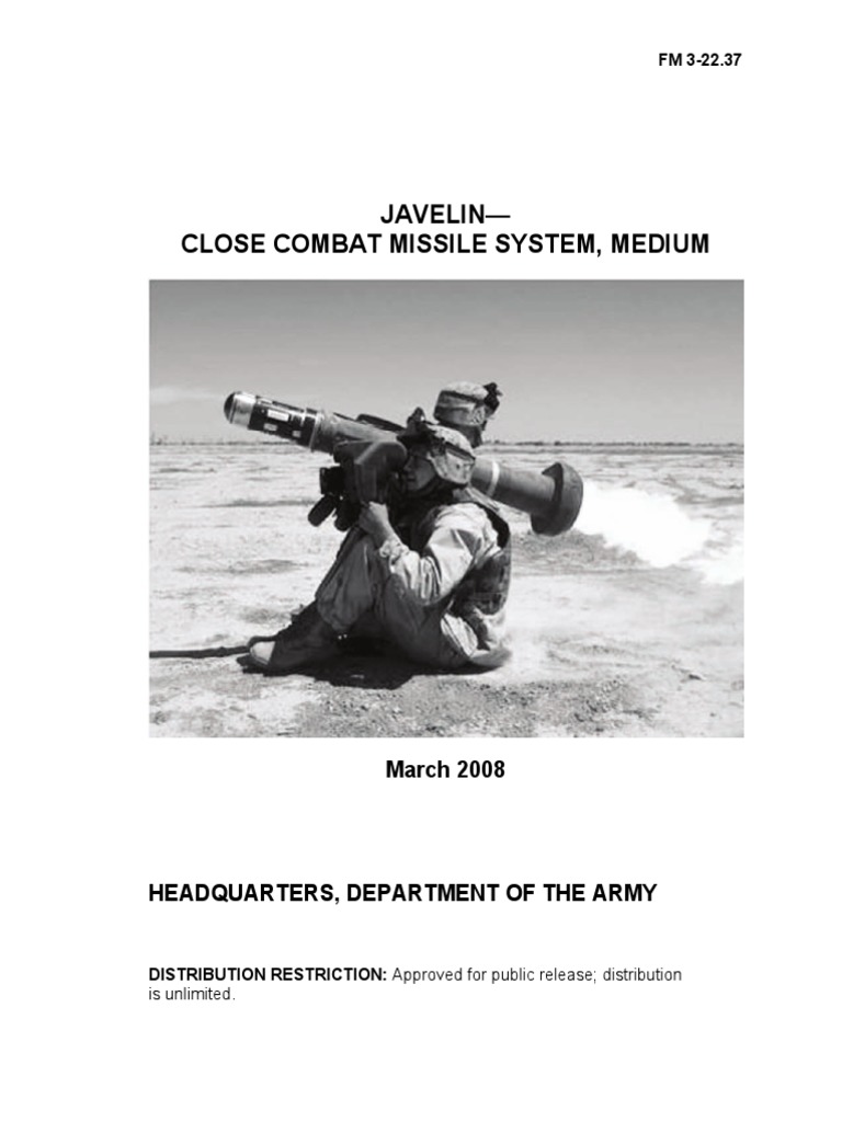 US Army FGM148 Javelin User Manual FM32237_2008 Anti Tank Warfare