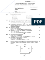 Gujarat Technological University: 741501: Structural Optimization