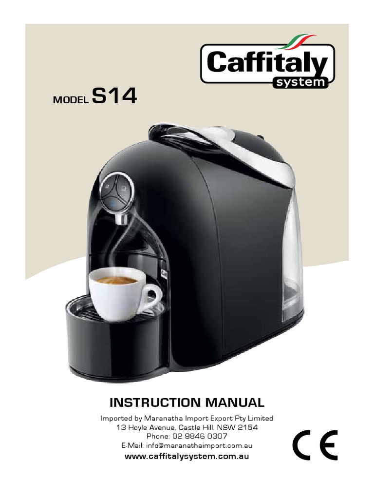 Caffitaly S14 Manual Oct2013 Coffee Nature