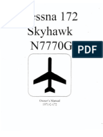 Cessna 172 Skyhawk, Owners Manual, (English) Manual Del Rio