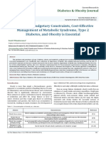 In The Era of Budgetary Constraints, Cost-Effective Management of Metabolic Syndrome, Type 2 Diabetes, and Obesity Is Essential