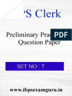 IBPbhjjS Clerk Preliminary Practice Question Paper 7