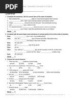 Solutions Pre-Intermediate Second Edition Cumulative Tests Unit 01-05 A