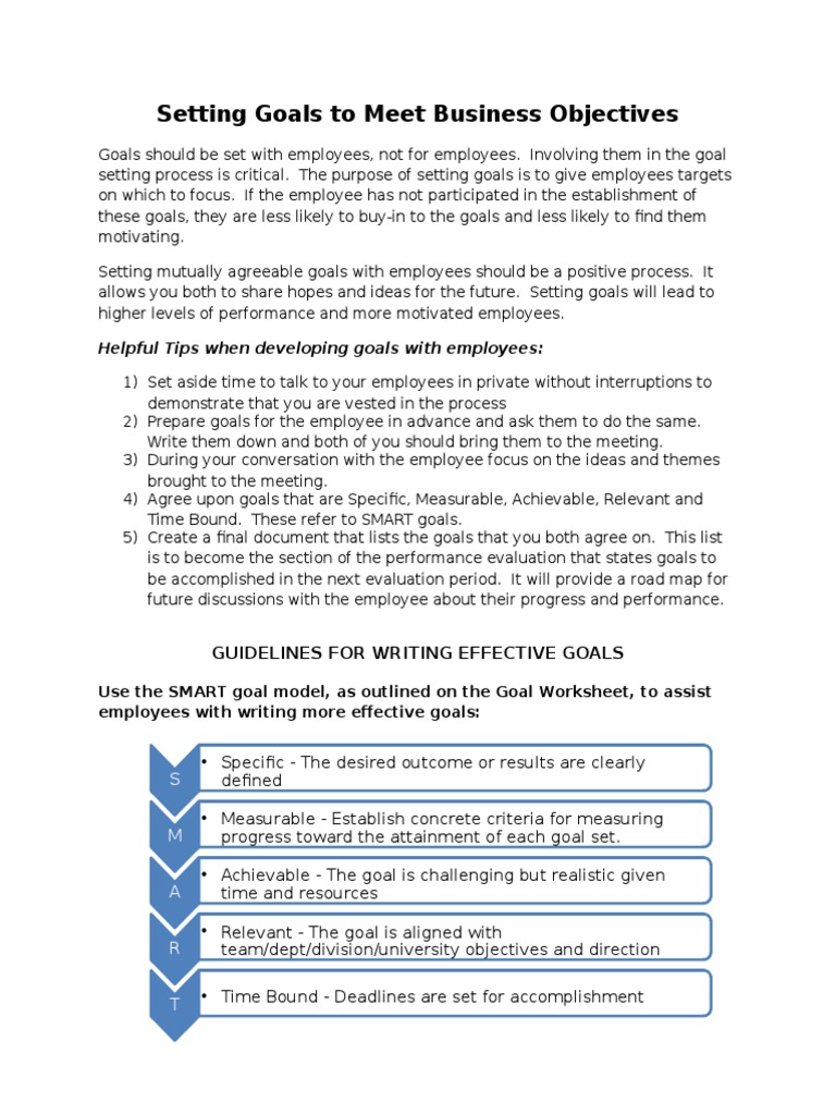 Goal Setting Worksheet | Goal | Employment
