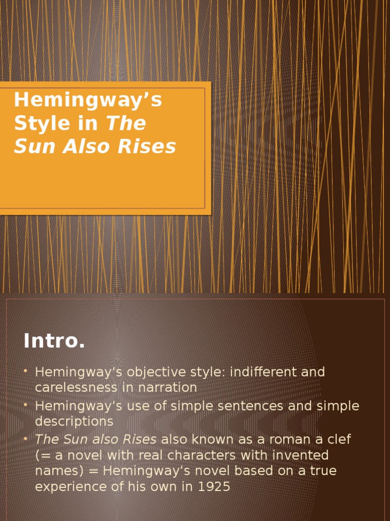 The sun also rises book report picture