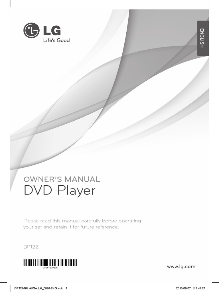 Lg Dp122 Dvd Players Owners Manual