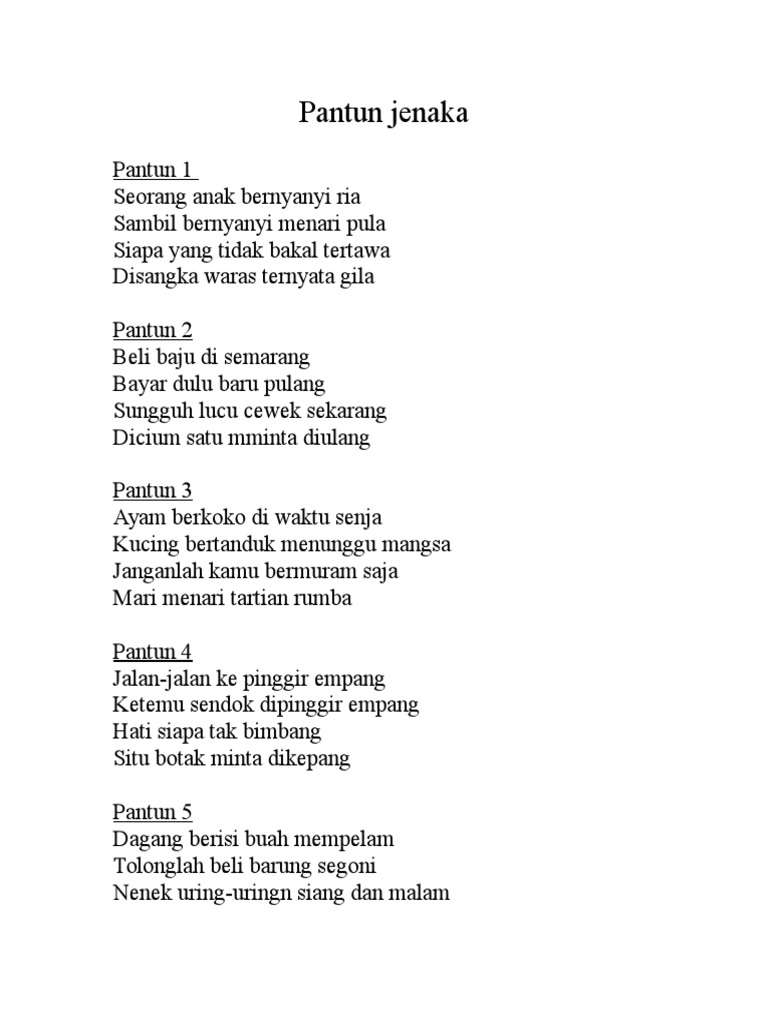 Pantun Jenaka
