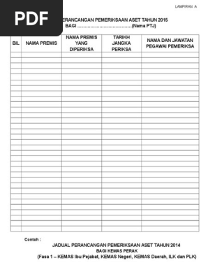 Format Jadual Perancangan Pemeriksaan Pdf