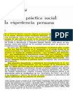 Critica y práctica social. La experiencia peruana