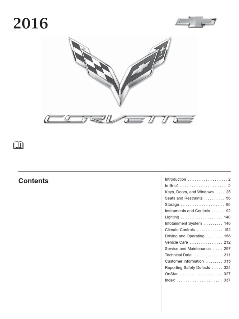 2016 Corvette Stingray Owners Manual | Manual Transmission | Tire