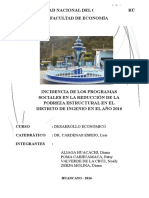 INCIDENCIA DE LOS PROGRAMAS SOCIALES Y LA REDUCCION DE LA POBREZA EN EL DISTRITO DE INGENIO