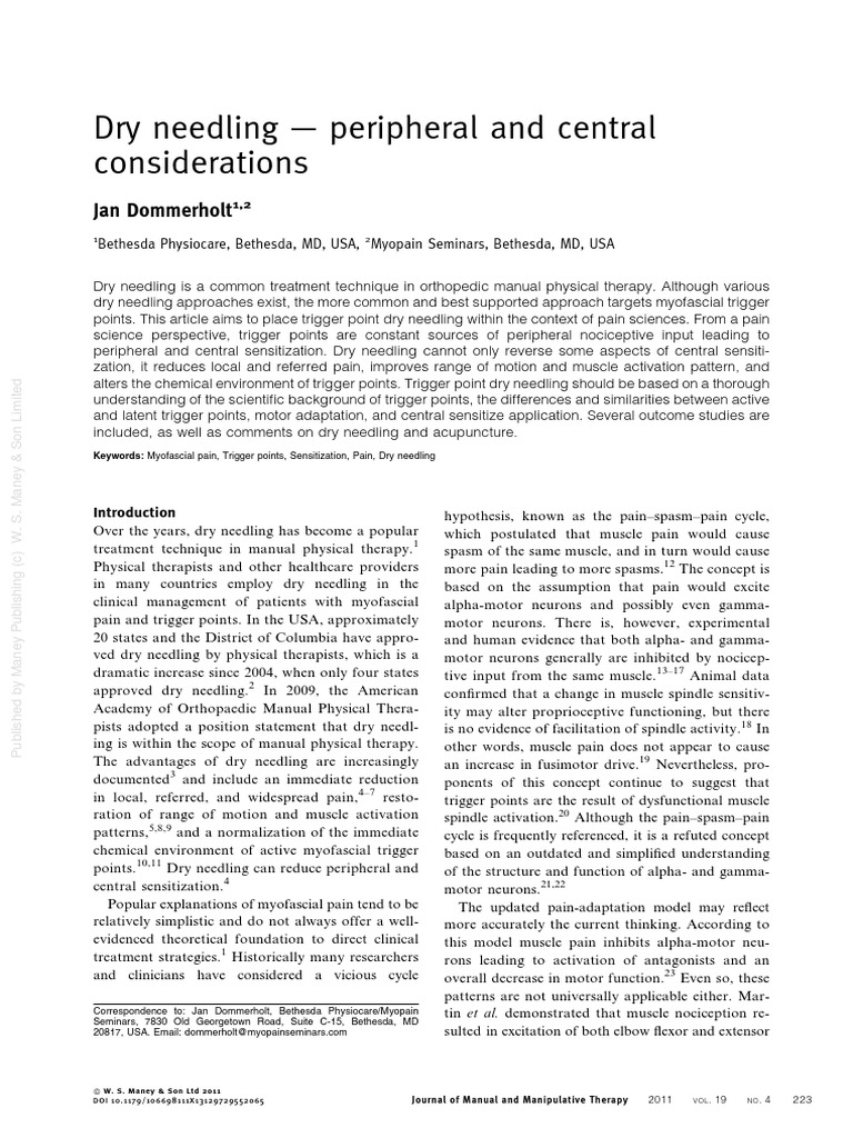 Trigger Point Dry Needling (TDN) - Boulder Therapeutics