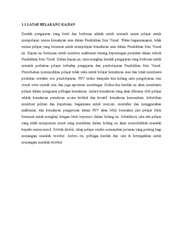 Latar Belakang Kajian