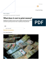 What Does It Cost To Print Money - Livemint