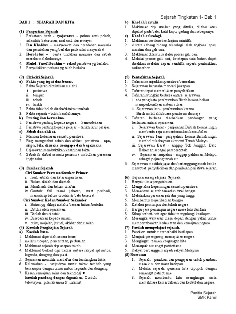 Sejarah Tingkatan 1 Bab 1 Pdf