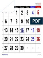Kalender Juni 2016 Grosse Ziffern