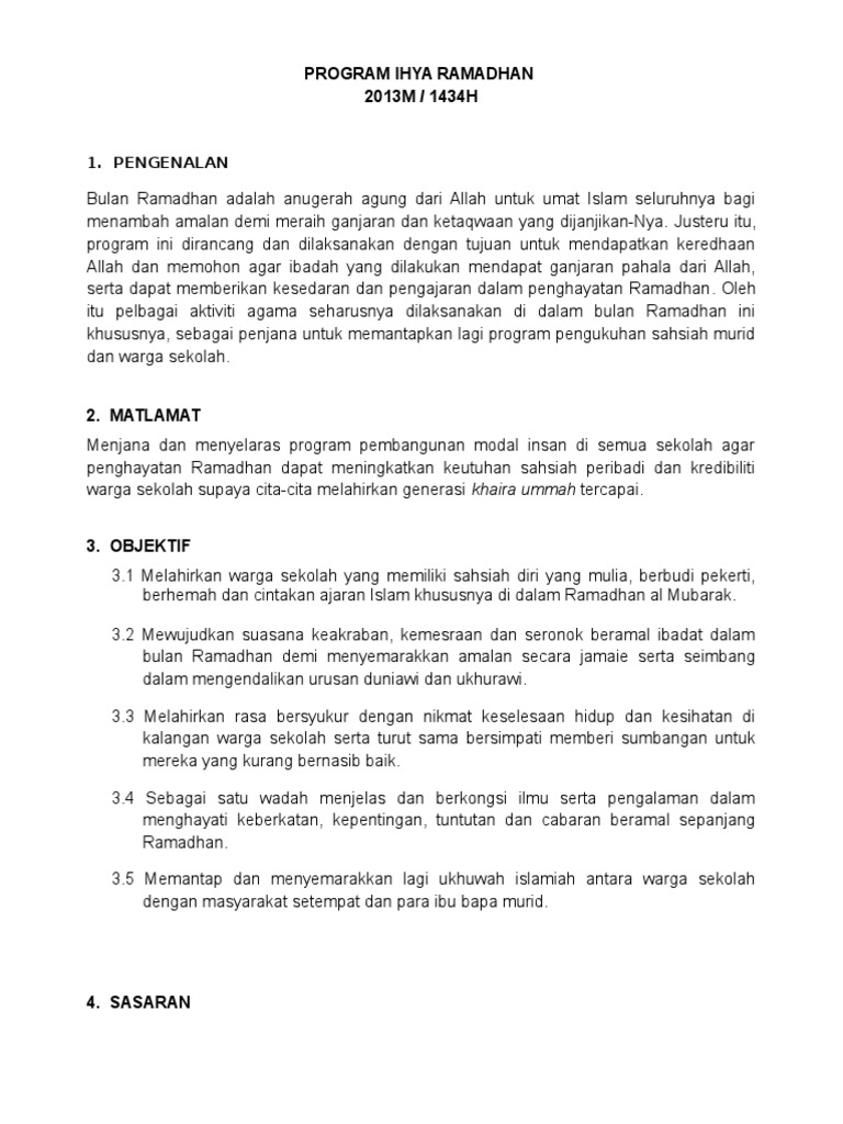 Kertas Kerja Ihya Ramadhan Pdf