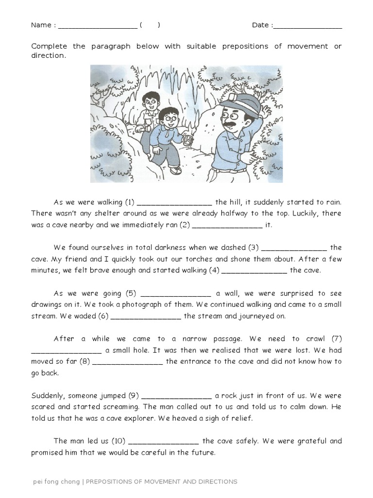PREPOSITIONS of Movement or Direction