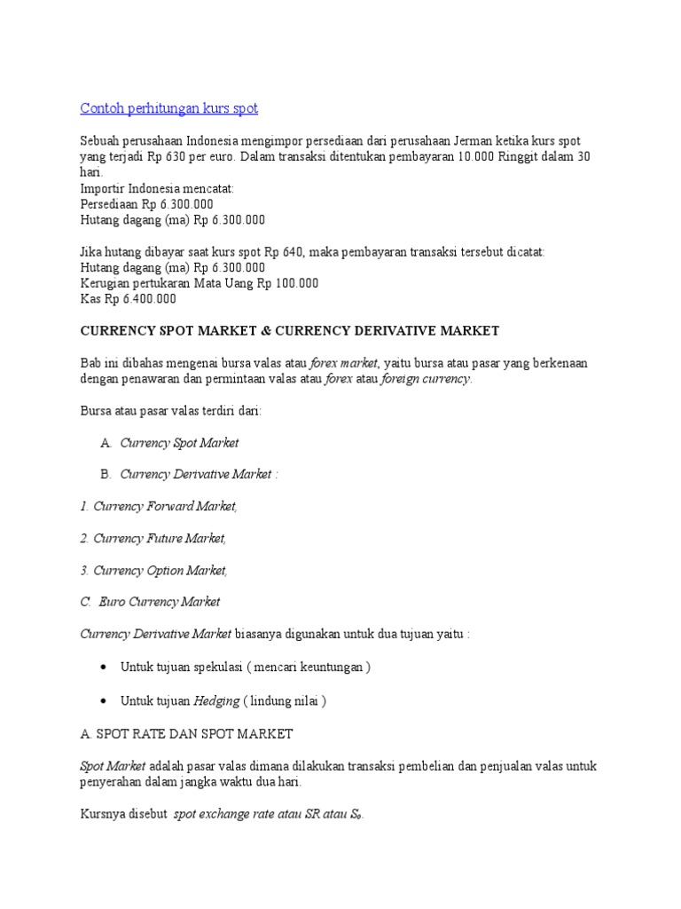 Contoh Soal Kontrak Forward Download File Guru