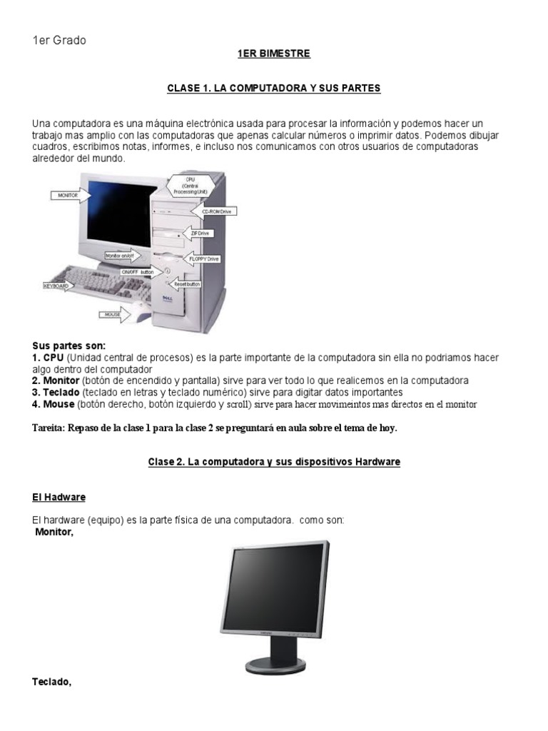 Informatica Primaria 1er Grado Pdf Tecnología Digital Software