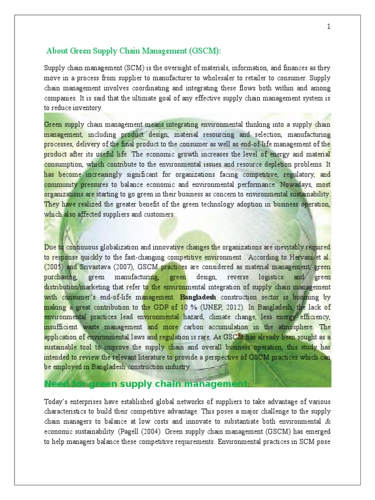 Green Supply Chain Management Overview | PDF | Supply Chain | Recycling