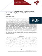 Chemical Sector Security: Risks, Vulnerabilities, and Chemical Industry Representatives Perspectives On CFATS