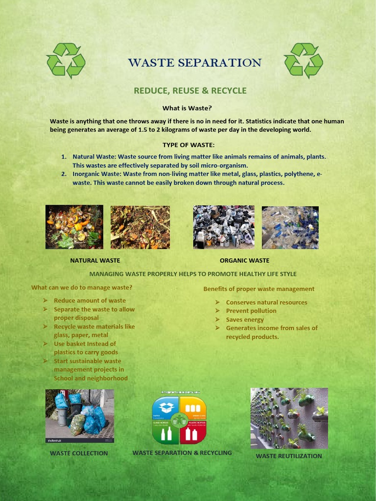 Waste Management: Reduce, Reuse, Recycle | PDF