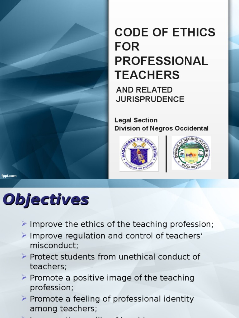 Code Of Professional Teachers Pdf Profession Teachers