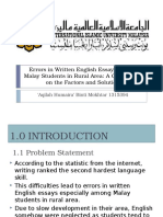 Errors in Written English Essays Among Malay Students