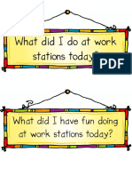 Fun activities and reflections from work stations