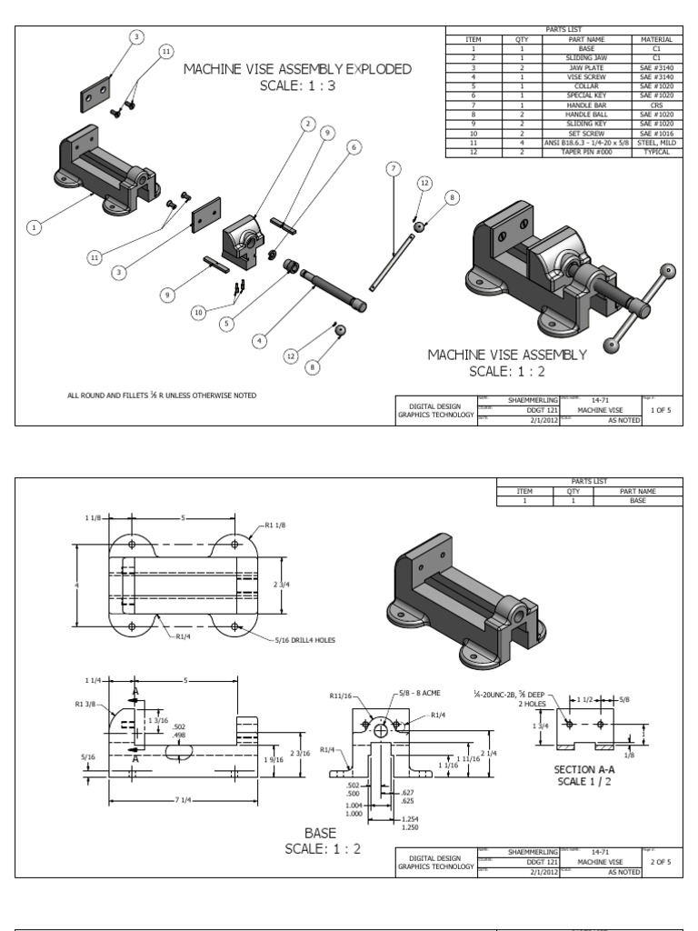 Machine Vise Assembly Parts List | PDF
