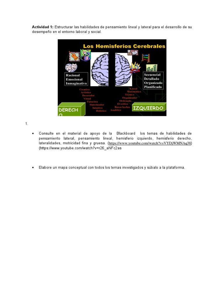 Actividad Habilidades de Pensamiento Lineal y Lateral 1