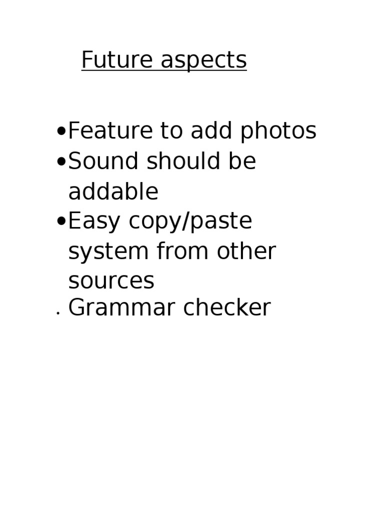 Future Features for Enhanced Usability | PDF