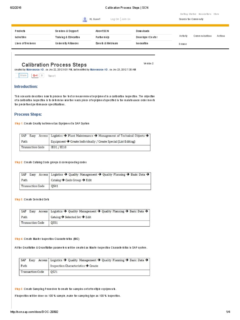 Calibration Process Steps Calibration Computing