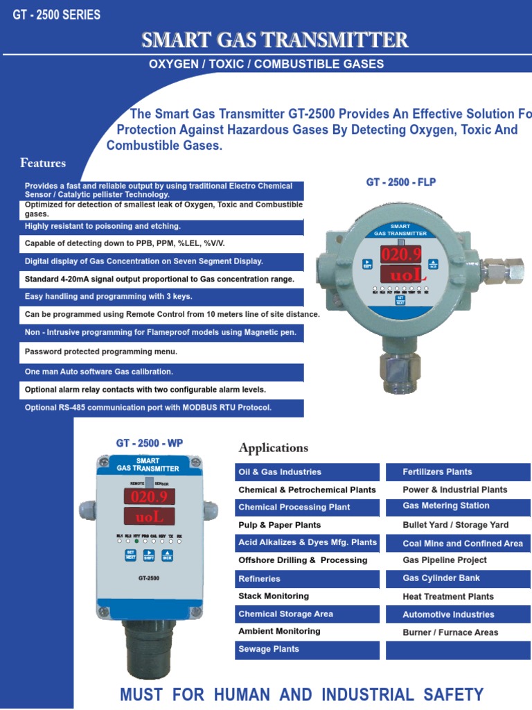 GT-2500 Smart Gas Transmitter Manual | PDF | Chlorine | Chemical Compounds