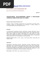 Unipolaridade, Governabilidade Global e Intervenção Unilateral Anglo-Americana