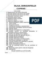 Portofoliul Dirigintelui - Cuprins