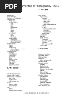 Fundamentals of Photography Outline 