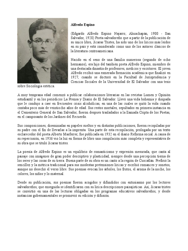 Alfredo Espino Alfredo Espino.docx Ficción y literatura Prueba